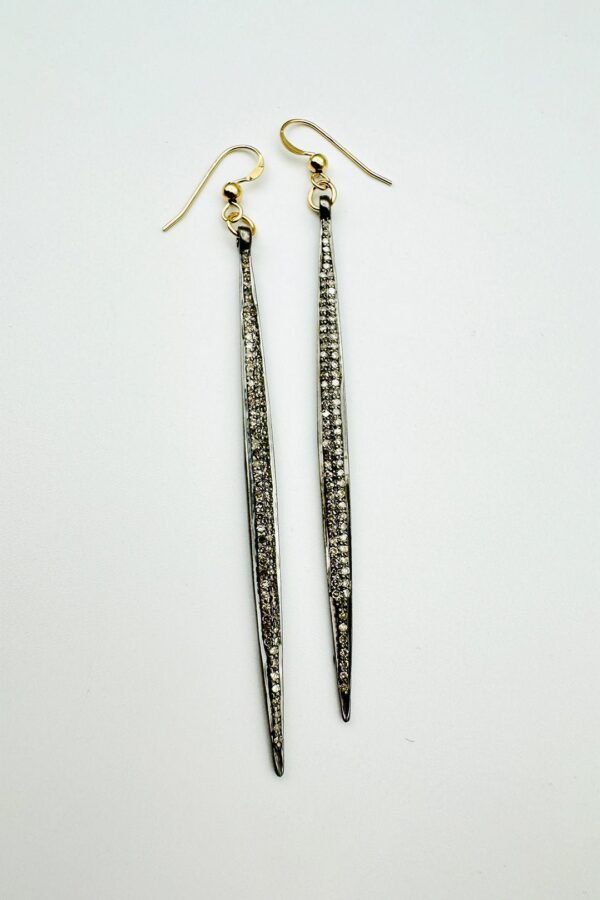 ISLA DOUBLE SIDED PAVE DIAMOND LONG EARRINGS